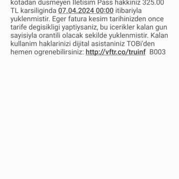 Vodafone Tarife Ücreti Mağduriyet