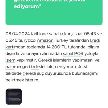iyzico Mağduriyetimin Giderilmesini İstiyorum