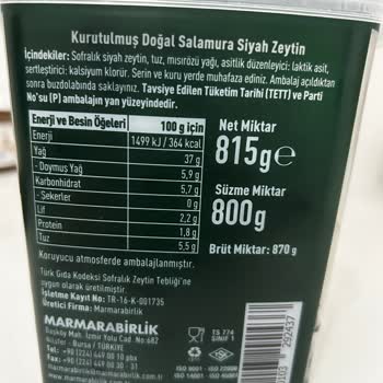 MarmaraBirlik Zeytin Kuru Sele Alma