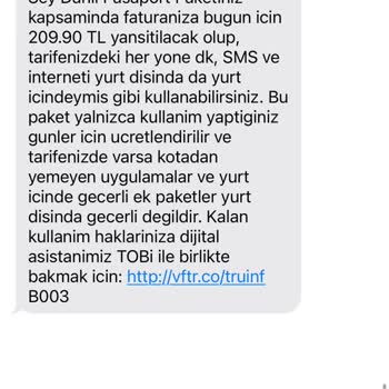 Vodafone Yurt Dışı Kullanım Ücreti Hatası