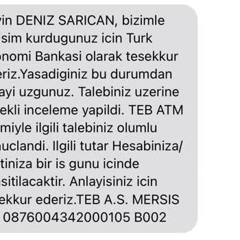 TEB Hesaba Yatmayan Para