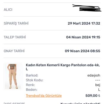 Trendyol, Reddetmeme Rağmen Müşteriye Ücret İadesi Yapmış.