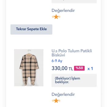 Baby Mall Yatırılmayan İade Parası