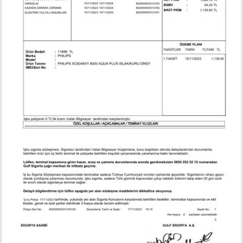 Gulf Sigorta Ücret İadesi Talebimi Yapmıyor.