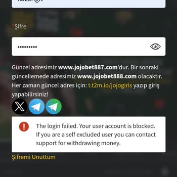 Jojobet Hesap Bloke Edildi Ve Para Çekilmiyor.