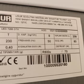 Uğur Soğutma UED 7266 DTK Derin Dondurucu İle İlgili Teknik Sorunlar