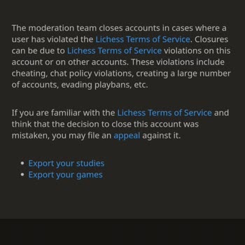 Lichess.org Lichess Haksız Yere Hesabım Kapandı
