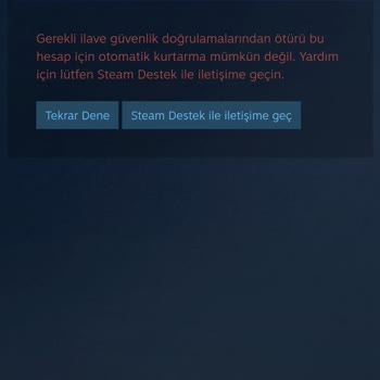 Steam Destek Şifre Talebi Döngüsü