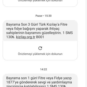 Türk Kızılay İzinsiz SMS Gönderiyor