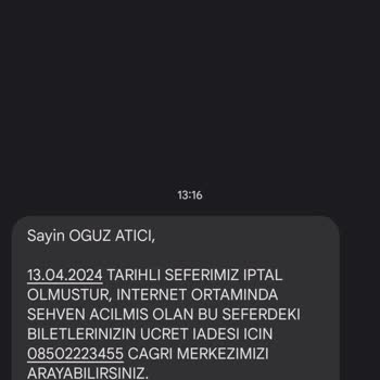 Metro Turizm Sebepsiz Yere Sefer İptali