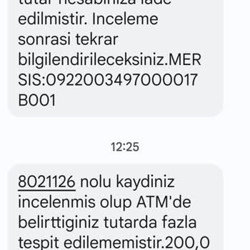 Erzincan Merkez VakıfBank ATM Parama El. Koydu Param İade Edilmedi