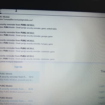 PUBG Mobile, "a Security Reminder From PUBG Mobile " E Posta Bildirimi