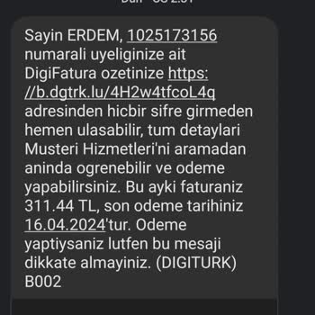 Millenicom Fatura Hakkında Yanlış Bilgilendirme