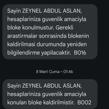 Enpara Güvenlik Politikası Gereği Hesabıma Bloke Konuldu