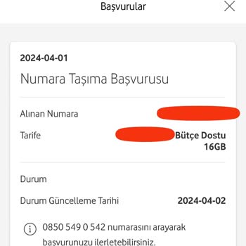 Vodafone 10 Gün Hat Taşımaması