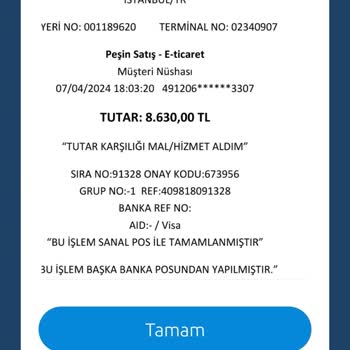 Pull and Bear Bilgim Dışında Yapılan Kredi Kartı Çekimi