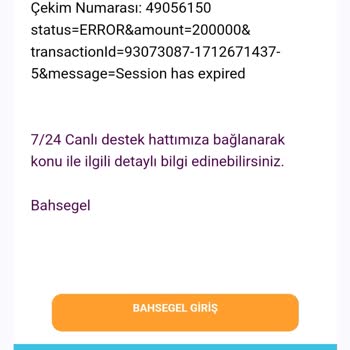 Bahsegel Para Çekme Reddedildi