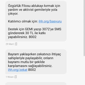 İHH - İnsan Hak ve Hürriyetleri İnsani Yardım Vakfı SMS Almak İstemiyorum