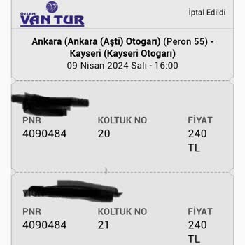 Özlem Van Turizm Pişmanlığı Daha Pahalı Satmak İçin İptal Edilen Bilet