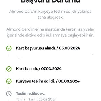 Papara Kart Teslim Edilmiyor