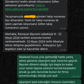 Teslimat Yapmayan AGT Kurye Şikayeti