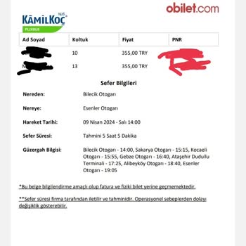 Kamil Koç Turizm Geç Gelmeleri