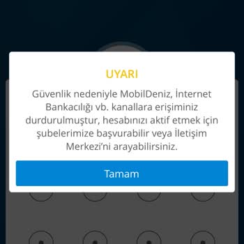 Denizbank Güvenlik Nedeniyle Erişiminiz Durdurulmuştur Hata Ekranı