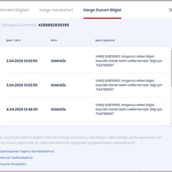 Aras Kargo Müşteri Hizmetleri Ve Issıkgöl Şubesi