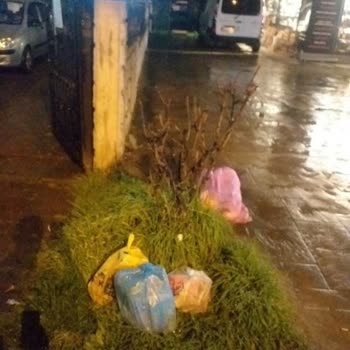 Serdivan Belediyesi İş Merkezinin Çöp Ve Pis Atıklarını, Site Kapısına Bırakmaları.