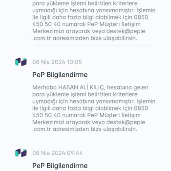 Pep Ödemeleri Hesabıma Yansıtmıyor