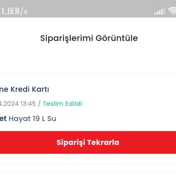 Hayat Su Danone Hayat İçecek Uygulaması Siparişi Getirmemesi