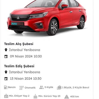 Avec rent a car Bayram Aracı Hayal Kırıklığı