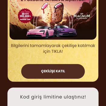 Algida Kod Giriş Limitine Ulaştınız Hatası