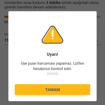 Pegasus Üye Puan Harcaması Yapamaz