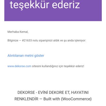 Dekorsa Sipariş Ettiğim Ve Parasını Ödediğim Ürünü Alamadım