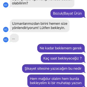Getir Bozuk Peynir Muhatap Yok