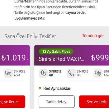 Vodafone Limitsiz Hiper Tarifesi