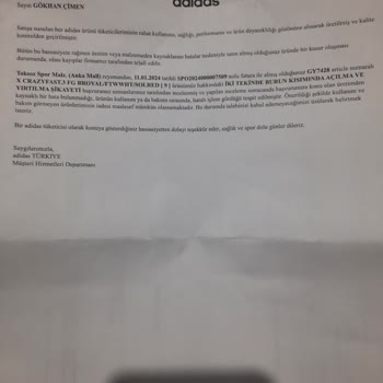 Yırtılan Adidas Kramponumun Garantisinin Karşılamaması