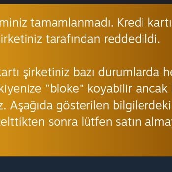 Ziraat Bankası Kredi Kartından Steam Alışveriş Sorunu?