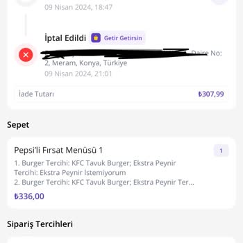 KFC 2 Saat Bekletip Siparişi İptal Etti