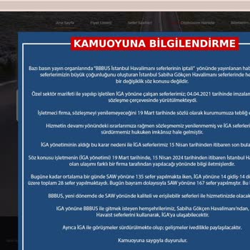 Bursa - İstanbul Havalimanı Seferlerinin Durdurulması