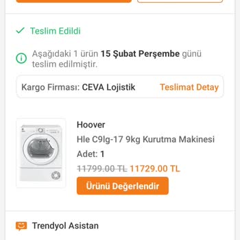 Hoover Kurutma Makinesi Camı
