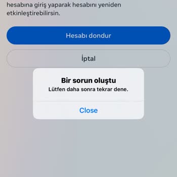Instagram Dondurma Hata Veriyor