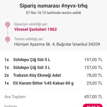 Yemeksepeti Bozuk Süt Gönderdi İade Almadı