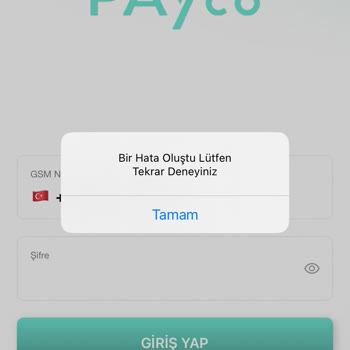 Payco Hesap Giriş Hatası