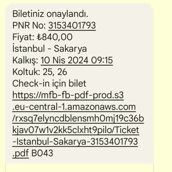 Kamil Koç Sakarya Otobüsü Şikayet