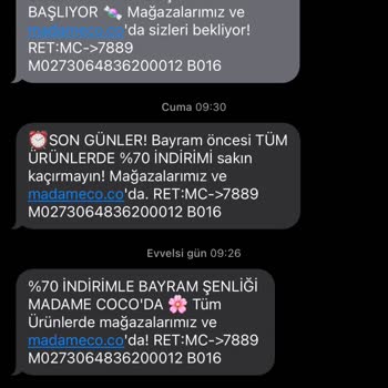 Madame Coco Sürekli Mesaj Atıyor SMS İptali Yapmış Olmama Rağmen