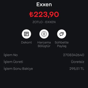 Exxen Kartımdan Haksız Çekilen Ücret İadesi Talebi