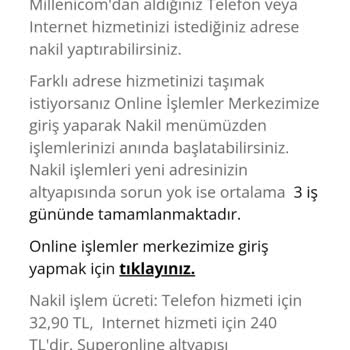Millenicom Nakil Ücretinde Haksız Kazanç Sağlıyor