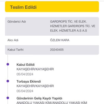 Gardrops Ürünüm Kargoda Benden Başkası Aldı